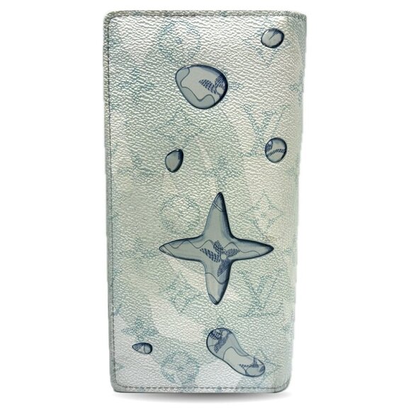 LOUIS VUITTON Blue Monogram Leather Wallet - Picture 2 of 7